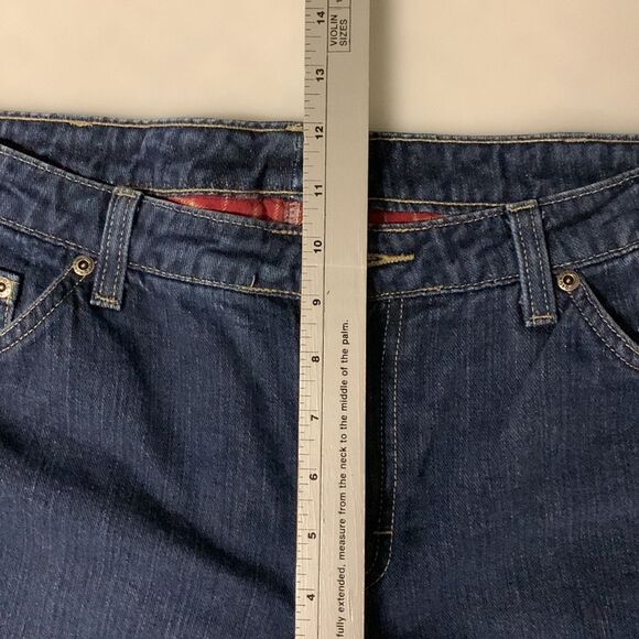 Dickies Blue Relaxed Fit Mid-Rise Flannel Lined Straight Leg Jeans Size 12 - Picture 11 of 12